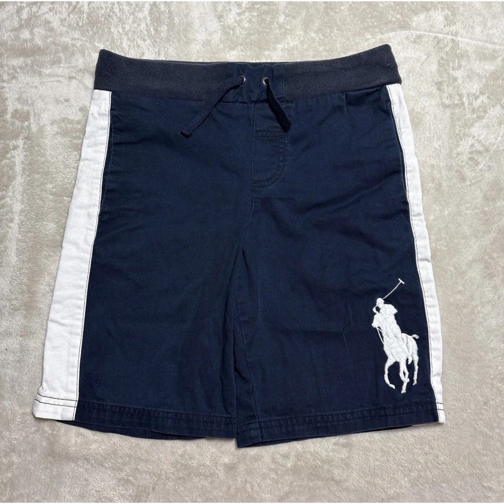 Vintage Polo Ralph Lauren Big Pony Shorts Womens Size Small 8 Navy Elastic Waist